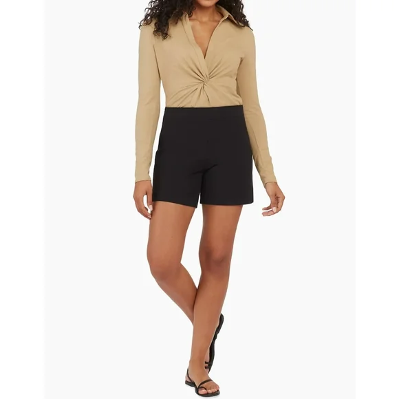 Spanx‎ Polished Shorts, 6" L Black Basic Minimalist Chic